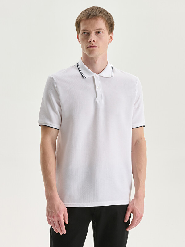 LCW Vision Polo Neck Men's Textured T-Shirt