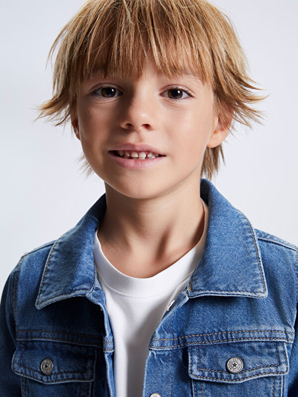 LCW Kids Basic Erkek Çocuk Jean Ceket