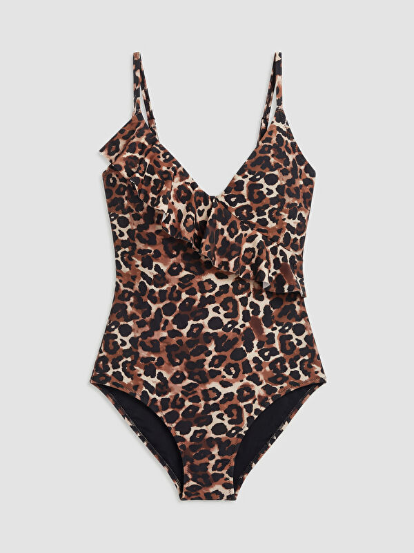 LCW DREAM Leoparlı Çıkarılabilir Pedli Kadın Mayo