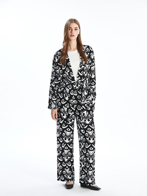 LCW Modest Pantalon à Taille Élastiquée à Motifs pour Femmes