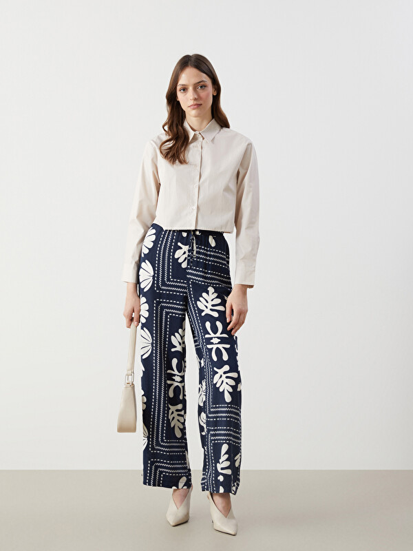 LCW Modest Pantalon à Taille Élastiquée à Motifs pour Femmes