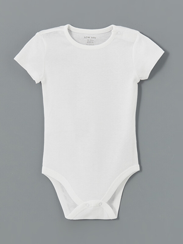 LCW baby Bisiklet Yaka Kız Bebek Çıtçıtlı Body