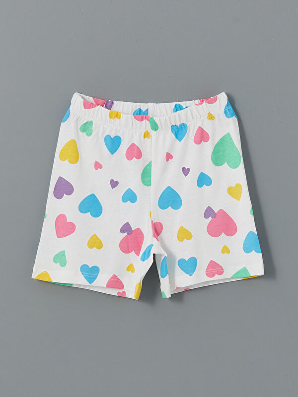 LCW Kids Beli Lastikli Baskılı Kız Çocuk Pijama Şort