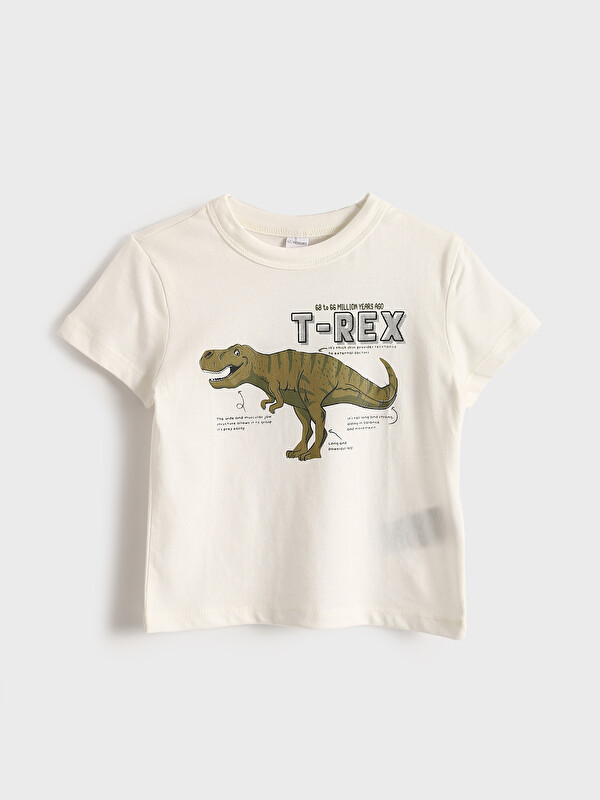 LCW Kids T-shirt për djem me dinosaur të stampuar, me jakë të rrumbullakët