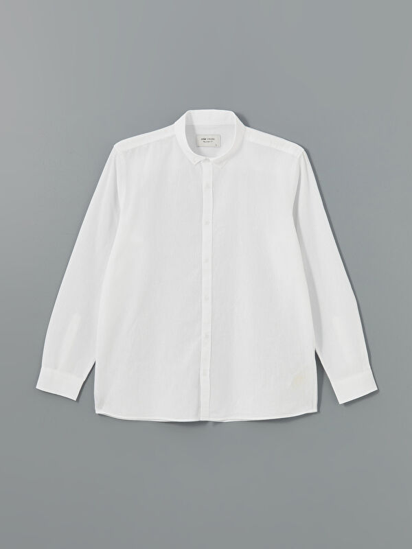 LCW Vision Slim Fit Long Sleeve Linen Blend Men's Shirt