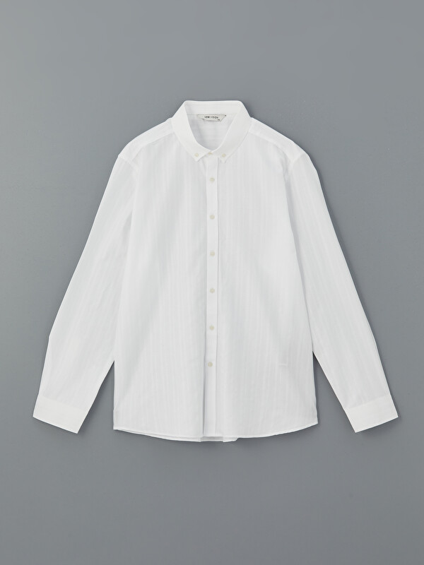 LCW Vision Regular Fit Long Sleeve Dobby Fabric Men's Shirt