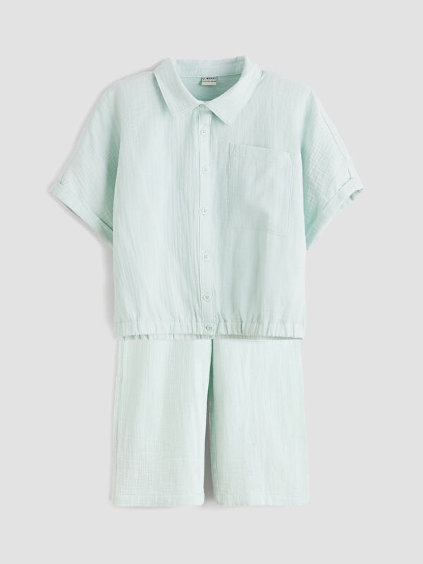 LCW Kids Short Sleeve Girls' Shirt and Pants