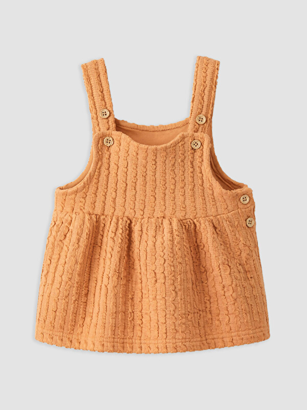 LCW baby Kare Yaka Dokulu Kız Bebek Elbise