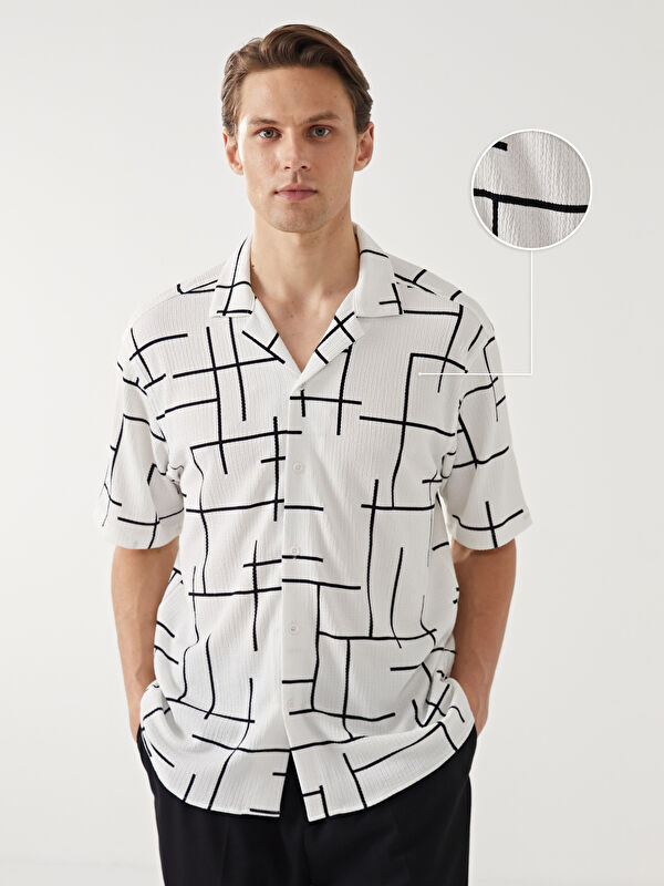 LCW Vision Regular Fit Kısa Kollu Desenli Erkek Gömlek