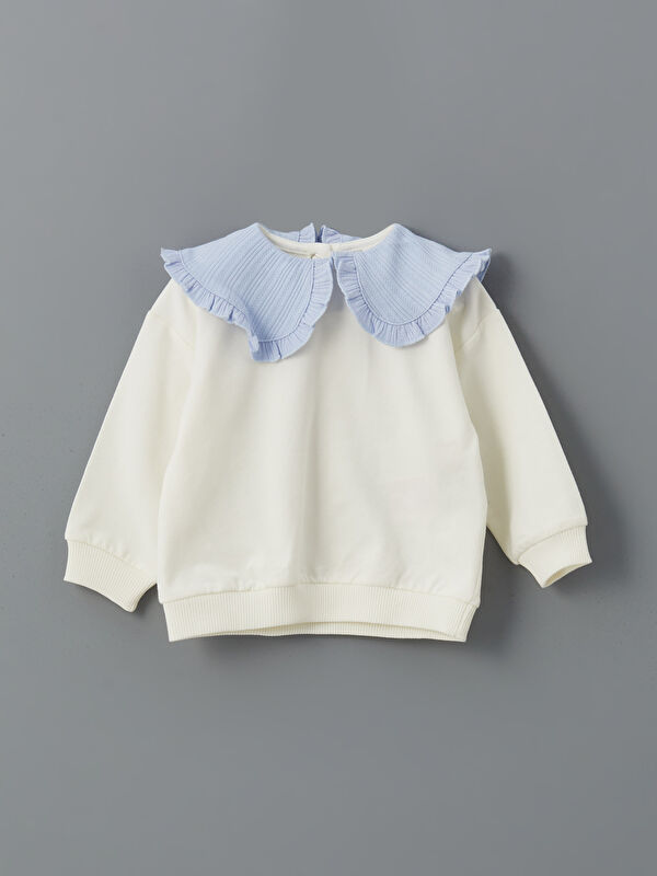 LCW baby Bebe Yaka Basic Kız Bebek Bluz