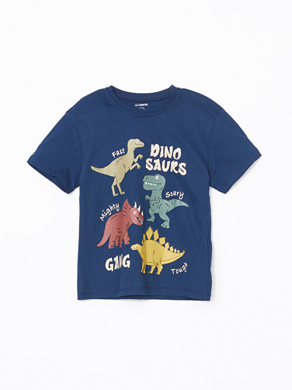 LCW Kids Dinozor Baskılı Erkek Çocuk Tişört