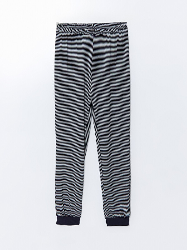 LCW DREAM Beli Lastikli Çizgili Kadın Jogger Pijama Altı