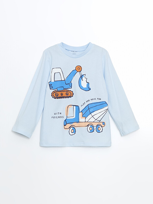 LCW baby Baskılı Penye Erkek Bebek Pijama Üst