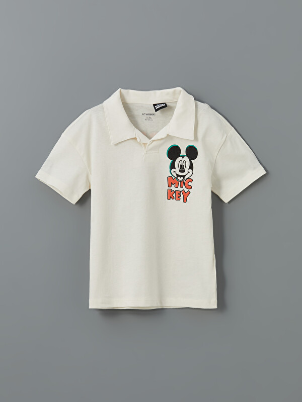LCW Kids Mickey Mouse Baskılı Erkek Çocuk Tişört