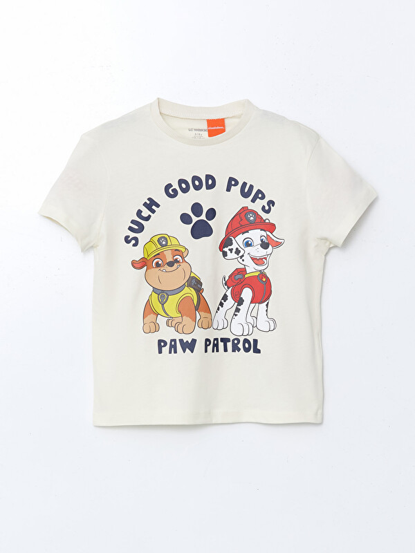 LCW Kids Bisiklet Yaka Paw Patrol Baskılı Erkek Çocuk Tişört