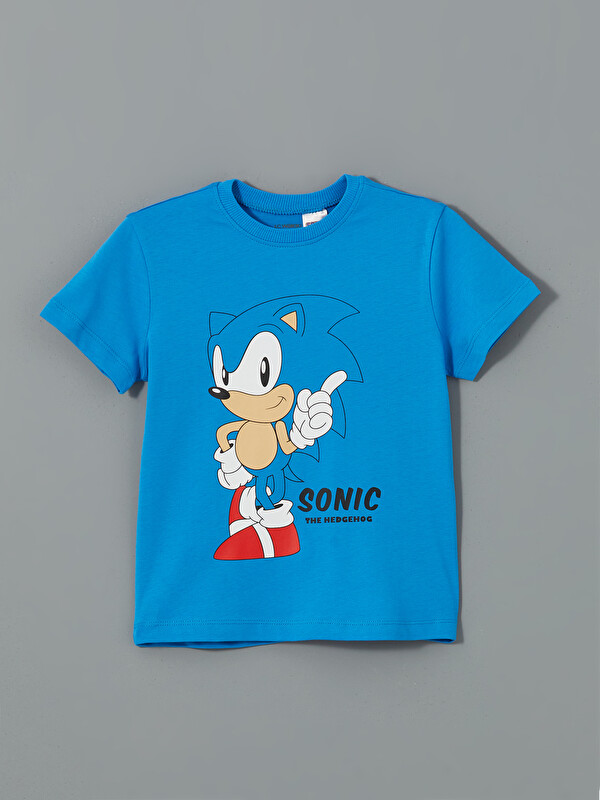 LCW Kids Bisiklet Yaka Sonic Baskılı Erkek Çocuk Tişört