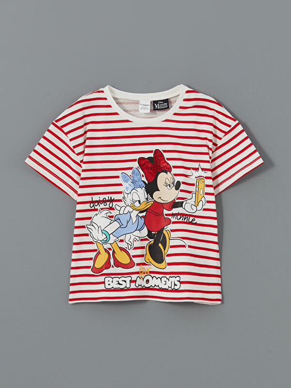 LCW Kids Minnie Mouse Baskılı Kız Çocuk Tişört