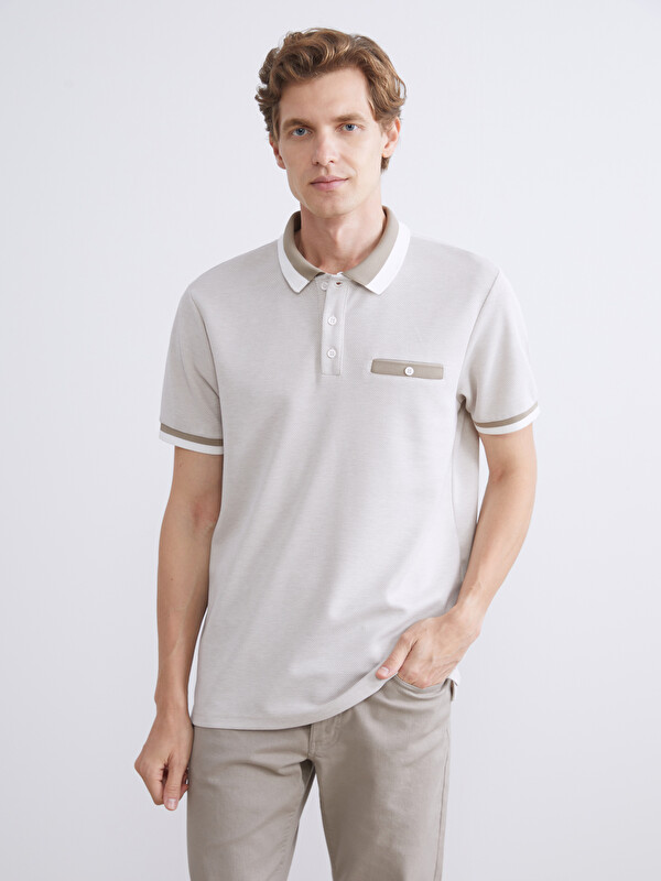 LCWAIKIKI Classic Polo Neck Short Sleeve Patterned Men's T-Shirt