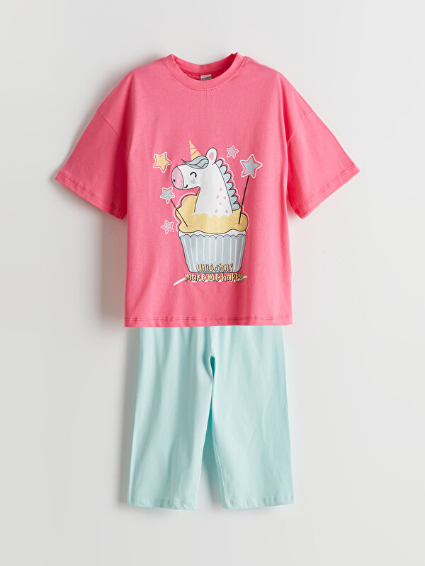 LCW Kids Ensemble de Pyjama Col Rond pour Filles