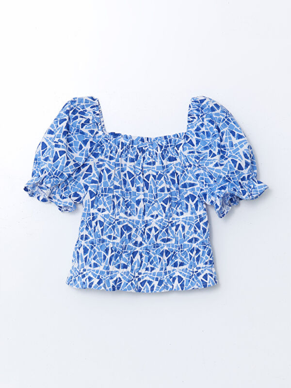 LCW Kids Kare Yaka Kız Çocuk Crop Bluz