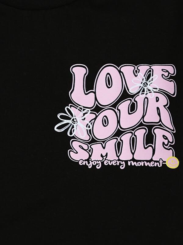 LCW Kids Rundhalsausschnitt Bedrucktes T-Shirt für Mädchen