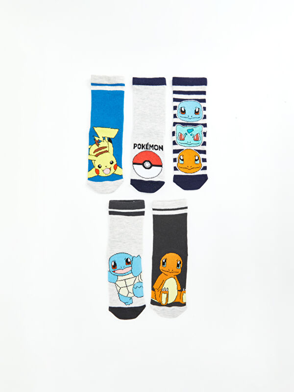 LCW Kids Pikachu Desenli Erkek Çocuk Soket Çorap 5'li