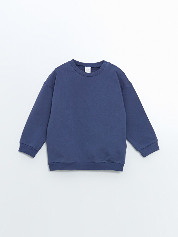 LCW baby Bisiklet Yaka Basic Erkek Bebek Sweatshirt