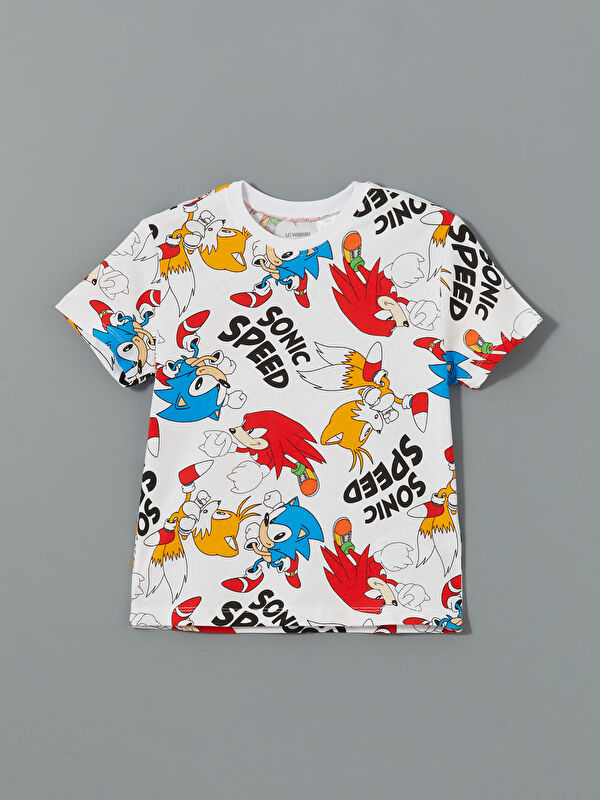 ❤︎様 XSIDE Beyaz Bisiklet Yaka Flamingo Baskılı Kadın Tişört - S5OT21Z8