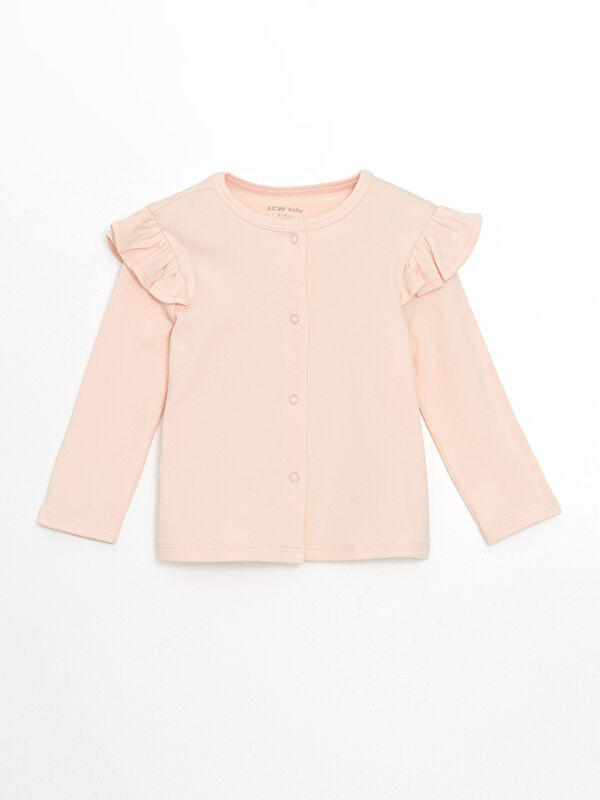 LCW baby Bisiklet Yaka Basic Kız Bebek Hırka