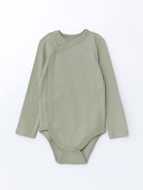 LCW baby Kruvaze Yaka Erkek Bebek Çıtçıtlı Body