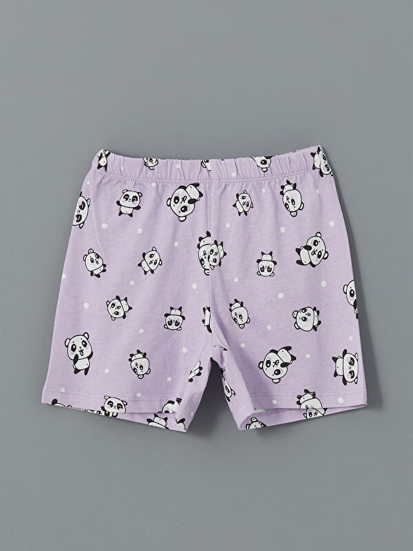 LCW Kids Beli Lastikli Baskılı Kız Çocuk Pijama Şort