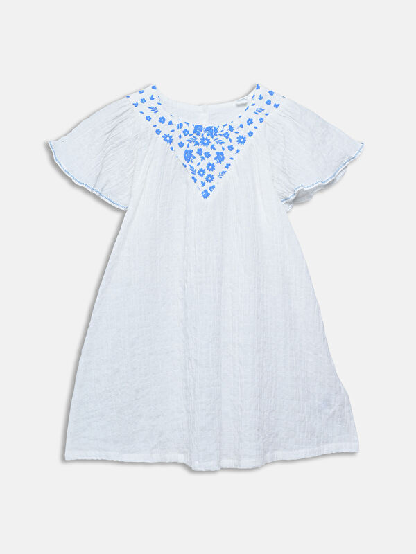 LCW Kids Дөңгелек жағалы қыздарға арналған қатпарлы көйлек