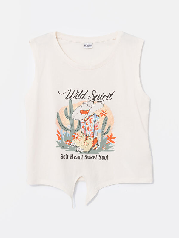 LCW Kids Débardeur en Jersey Imprimé à Col Rond pour Filles