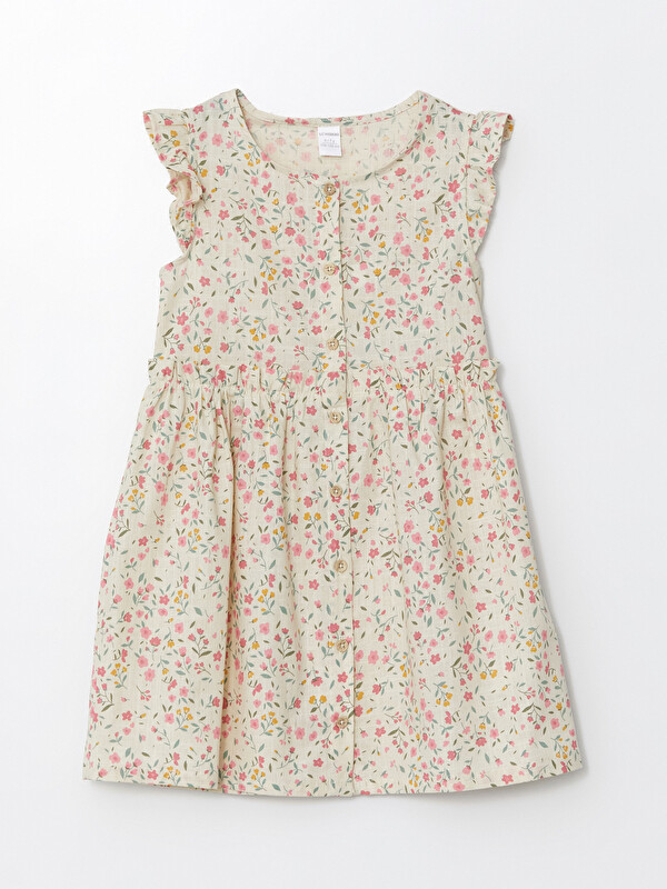LCW Kids Crew Neck Floral Girls' Dress