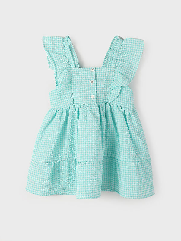 LCW Kids Square Collar Strappy Baby Girls' Poplin Dress
