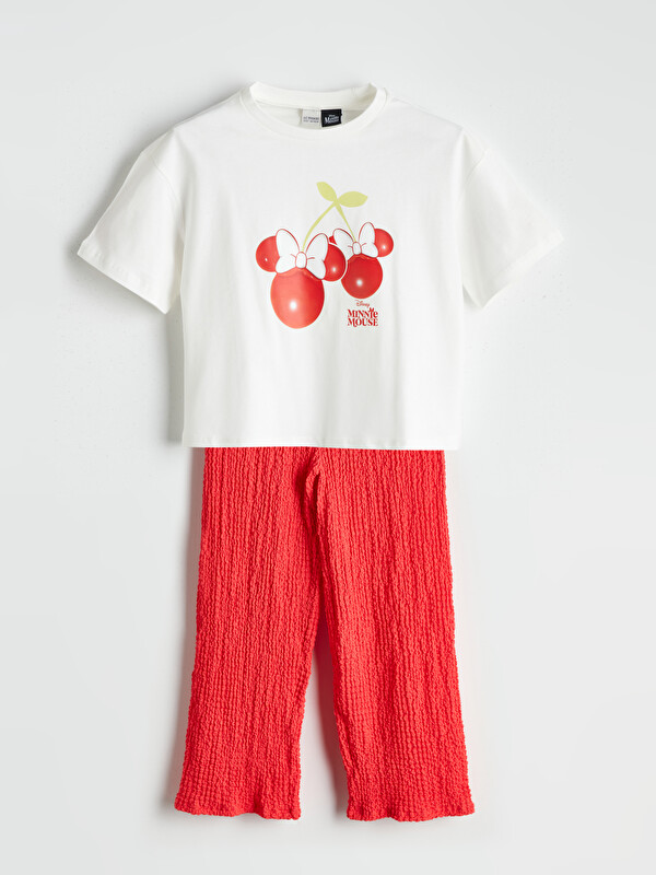 LCW Kids Beli Lastikli Dokulu Kız Çocuk Pantolon