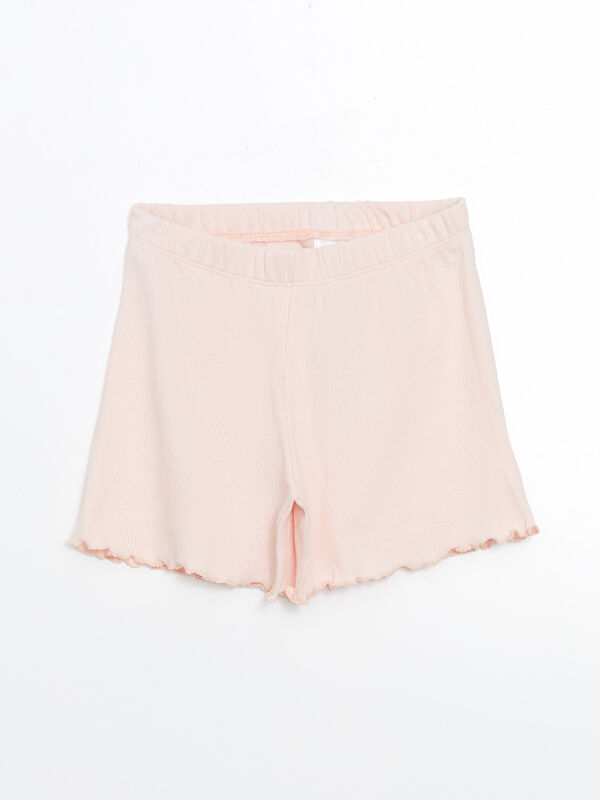 LCW Kids Beli Lastikli Basic Kız Çocuk Şort