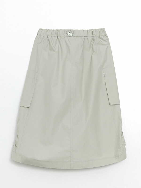 LCW Kids Girls' Cargo Skirt with Elastic Waist
