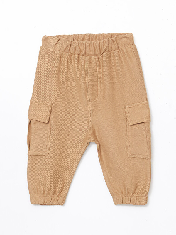 LCW baby Beli Lastikli Erkek Bebek Kargo Pantolon