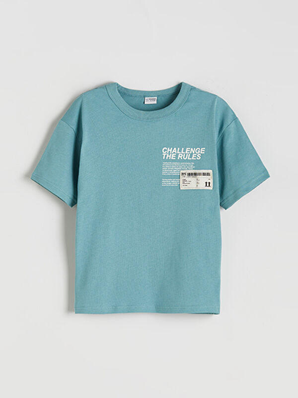 LCW Kids Bisiklet Yaka Yazı Baskılı Erkek Çocuk Tişört
