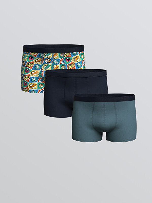 LC WAIKIKI Lot de 3 boxers homme en coton extensible coupe régulière