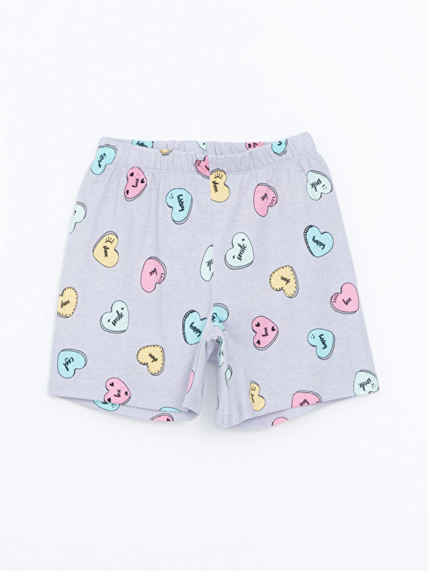 LCW Kids Beli Lastikli Baskılı Kız Çocuk Pijama Şort