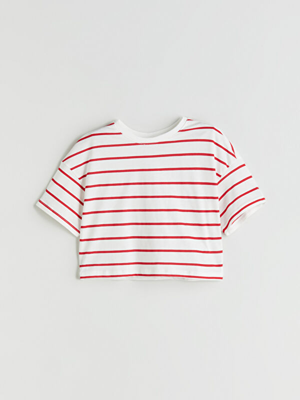 LCW Kids Bisiklet Yaka Kız Çocuk Crop Tişört