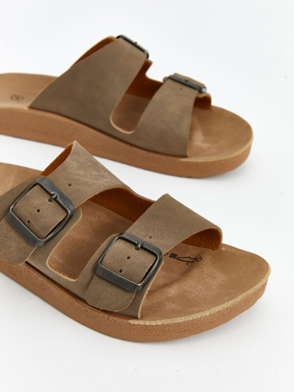 Lcw Steps Kahverengi Lcw Steps Çift Bantlı Kadın Terlik