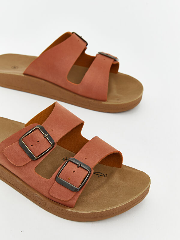 Lcw Steps Kahverengi Lcw Steps Çift Bantlı Kadın Terlik