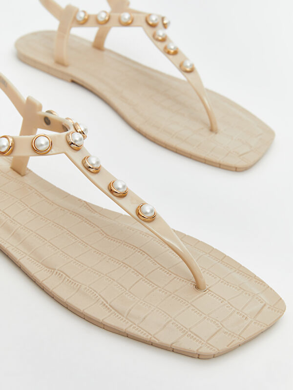 Kadın Taşlı Parmak Arası Terlik - Görsel 4