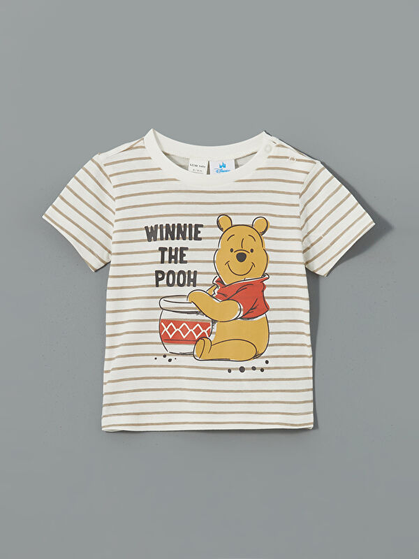 LCW baby Bisiklet Yaka Winnie the Pooh Baskılı Erkek Bebek Tişört