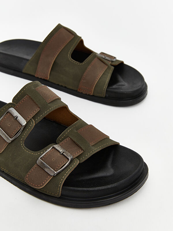 Lcw Steps Haki Lcw Steps Çift Bantlı Erkek Terlik