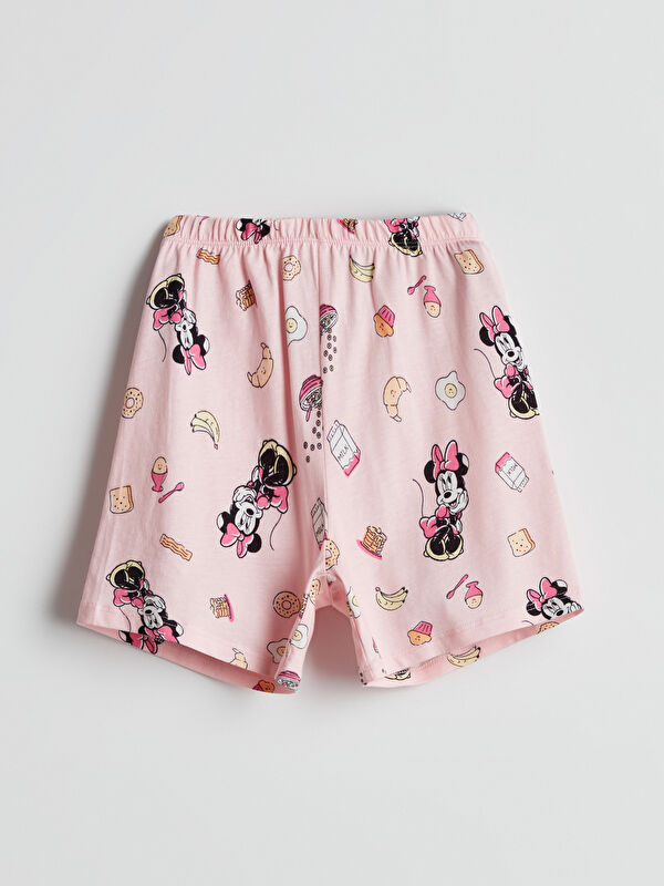 LCW Kids Minnie Mouse Baskılı Kız Çocuk Pijama Şort