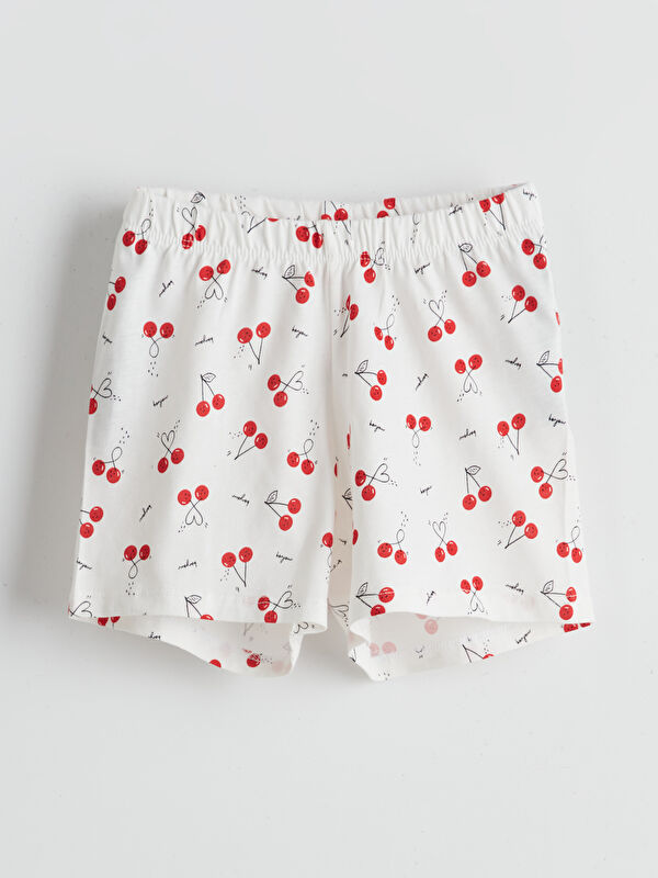 LCW Kids Beli Lastikli Baskılı Kız Çocuk Pijama Şort